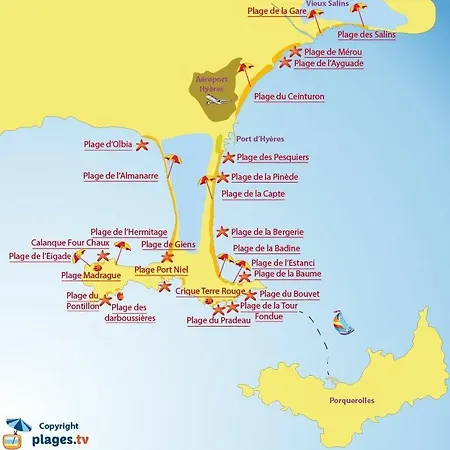 4 Personnes Sur La Presqu'ile De Giens Avec Piscine Et Acces Direct Sur La *